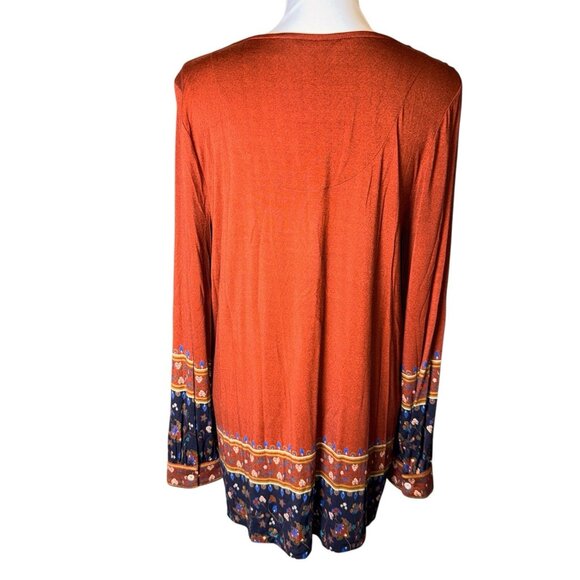 Soft Surroundings Parita Tunic Top long-sleeved boho-style blouse Size Medium - Picture 2 of 8